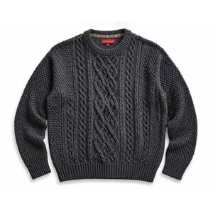 Jeremiah Sweater Mens XL Black Cable Knit Chunky Crew Neck Cozy